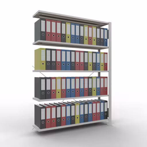 Figure n° 8 de l'article étagère complémentaire, étagère de bureau, système enfichable MULTIplus85, 1800 x 1300 x 300 mm, 5 étagères, gris clair de la gamme d'étagères de bureau de Schulte Lagertechnik