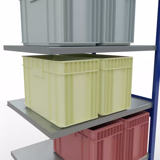 Image du produit n° 13 de l'article, système d'étagères enfichables MULTIplus250, 2500 x 1000 x 800 mm, 6 étagères, RAL 5010 bleu gentiane/galvanisé de la gamme de produits du système enfichable de la marque Schulte Lagertechnik