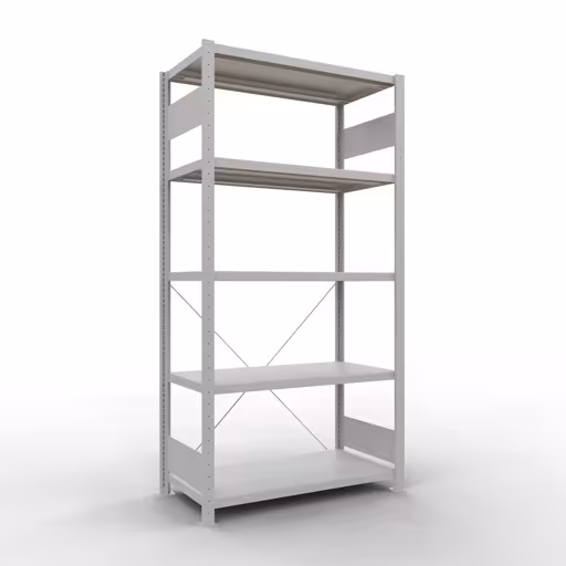 Figura n. 14 dell'articolo scaffale base, scaffale, sistema a innesto MULTIplus330, 2000 x 1000 x 500 mm (AxLxP), 5 ripiani, traversa, RAL 7035 grigio chiaro del gruppo di prodotti sistema a innesto della marca Schulte Lagertechnik