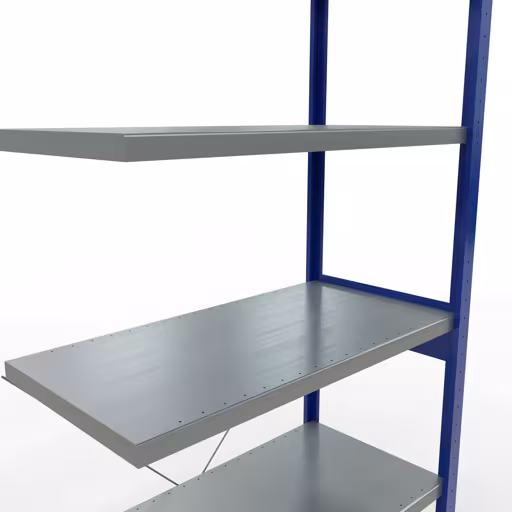 Image du produit n° 7 de l'article, système d'étagères enfichables MULTIplus250, 2500 x 1000 x 500 mm, 6 étagères, RAL 5010 bleu gentiane/galvanisé de la gamme de produits du système enfichable de la marque Schulte Lagertechnik