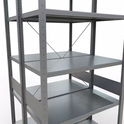 Scaffale base, scaffale doppio, sistema di scaffali MULTIplus250, 3000 x 1000 x (2x500) mm (AxLxP), 2x7 ripiani, traversa, zincato con l'articolo n. 14252-G Scaffale base, scaffale doppio, sistema di scaffali MULTIplus250, 3000 x 1000 x (2x500) mm (AxLxP), 2x7 ripiani, traversa, zincato di Schulte Lagertechnik dalla categoria scaffali