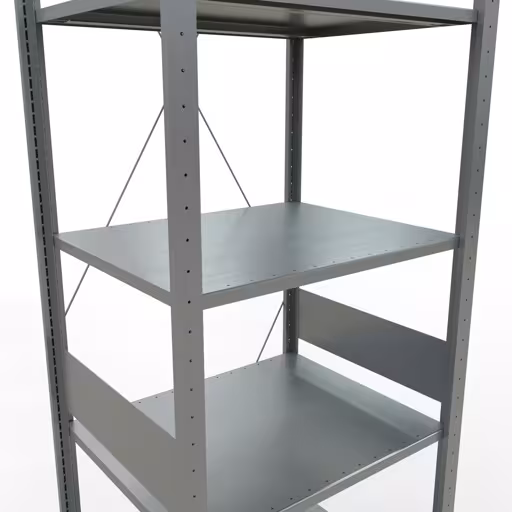 Un'altra vista dell'articolo Scaffale base, scaffale, sistema a innesto MULTIplus150, 3000 x 750 x 600 mm (AxLxP), 7 ripiani, traversa, zincato dalla categoria Sistema a innesto