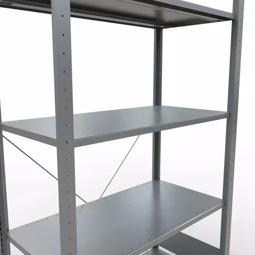 Scaffale base, scaffale, sistema a innesto MULTIplus150, 2000 x 1000 x 500 mm (AxLxP), 5 ripiani, traversa, zincato - Expressline della marca Schulte Lagertechnik dalla gamma di prodotti del sistema a innesto