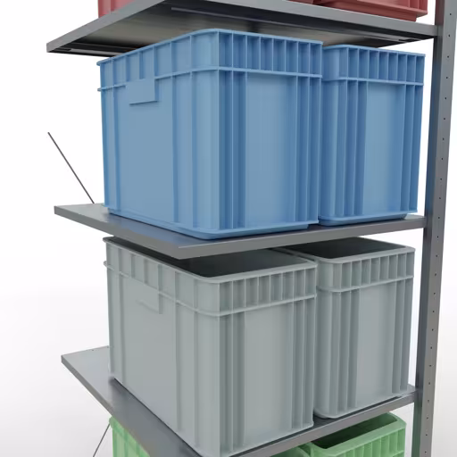 Un'altra vista dell'articolo Scaffali aggiuntivi, scaffali, sistema a innesto MULTIplus150, 2000 x 750 x 800 mm (AxLxP), 5 ripiani, traversa, zincato dalla categoria Sistema a innesto