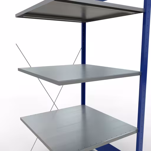 Rayonnage supplémentaire, étagère, système enfichable MULTIplus150, 2000 x 750 x 800 mm, 5 étagères, traverse, RAL 5010 bleu gentiane/galvanisé/galvanisé de la marque Schulte Lagertechnik de la gamme de produits du système enfichable