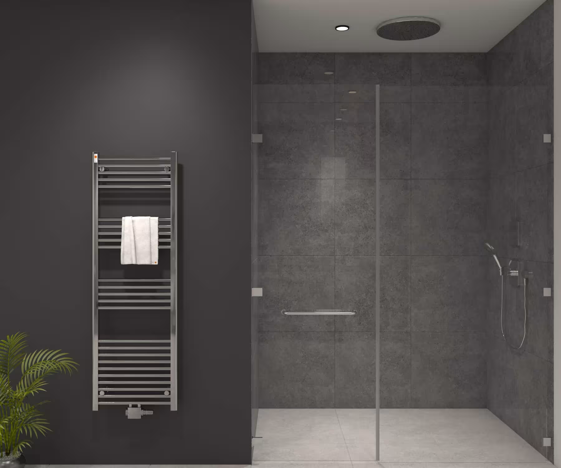 MERT Radiateur de salle de bain chromé droit, raccordement central, radiateur de salle de bain, réf. 3-50x150 m