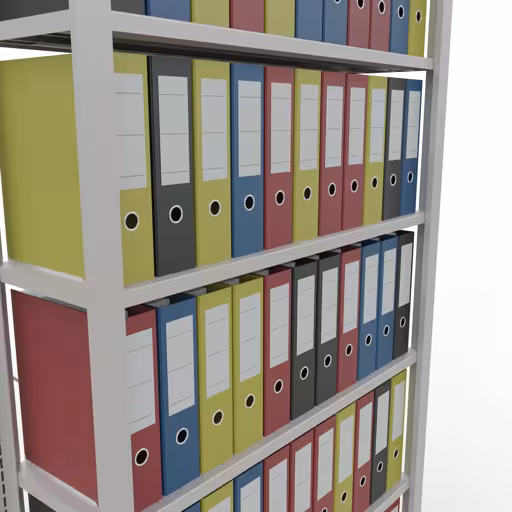 Produktbild Nr 12 des Artikels Grundregal, Büro-Fachbodenregal Stecksystem MULTIplus85, 2300 x 1000 x 300 mm (HxBxT), 7 Fachböden, Kreuzstrebe, ohne Anschlagleiste, lichtgrau Abbildung Nr 12 des Artikels Grundregal, Büro-Fachbodenregal Stecksystem MULTIplus85, 2300 x 1000 x 300 mm (HxBxT), 7 Fachböden, Kreuzstrebe, ohne Anschlagleiste, lichtgrau aus der Produktgruppe Büroregale von der Marke Schulte Lagertechnik