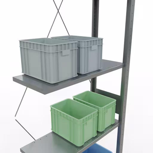 Image du produit n° 11 de l'article étagère complémentaire, étagère, système enfichable MULTIplus150, 3000 x 750 x 300 mm, 7 étagères, galvanisé de la gamme de produits du système enfichable de Schulte Lagertechnik