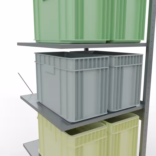 Immagine del prodotto n. 13 dell'articolo Scaffale aggiuntivo, scaffale, sistema a innesto MULTIplus150, 2500 x 750 x 800 mm (AxLxP), 6 ripiani, traversa, zincato Immagine del prodotto n. 13 dell'articolo scaffale aggiuntivo, scaffale a scaffale, sistema a innesto MULTIplus150, 2500 x 750 x 800 mm (AxLxP), 6 ripiani, traversa, zincato dalla gamma di prodotti del sistema a innesto della marca Schulte Lagertechnik