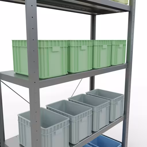 Étagère de base, étagère à étagères, système enfichable MULTIplus250, 2000 x 1000 x 400 mm, 5 étagères, galvanisées de Schulte Lagertechnik avec le numéro d'article. 12940