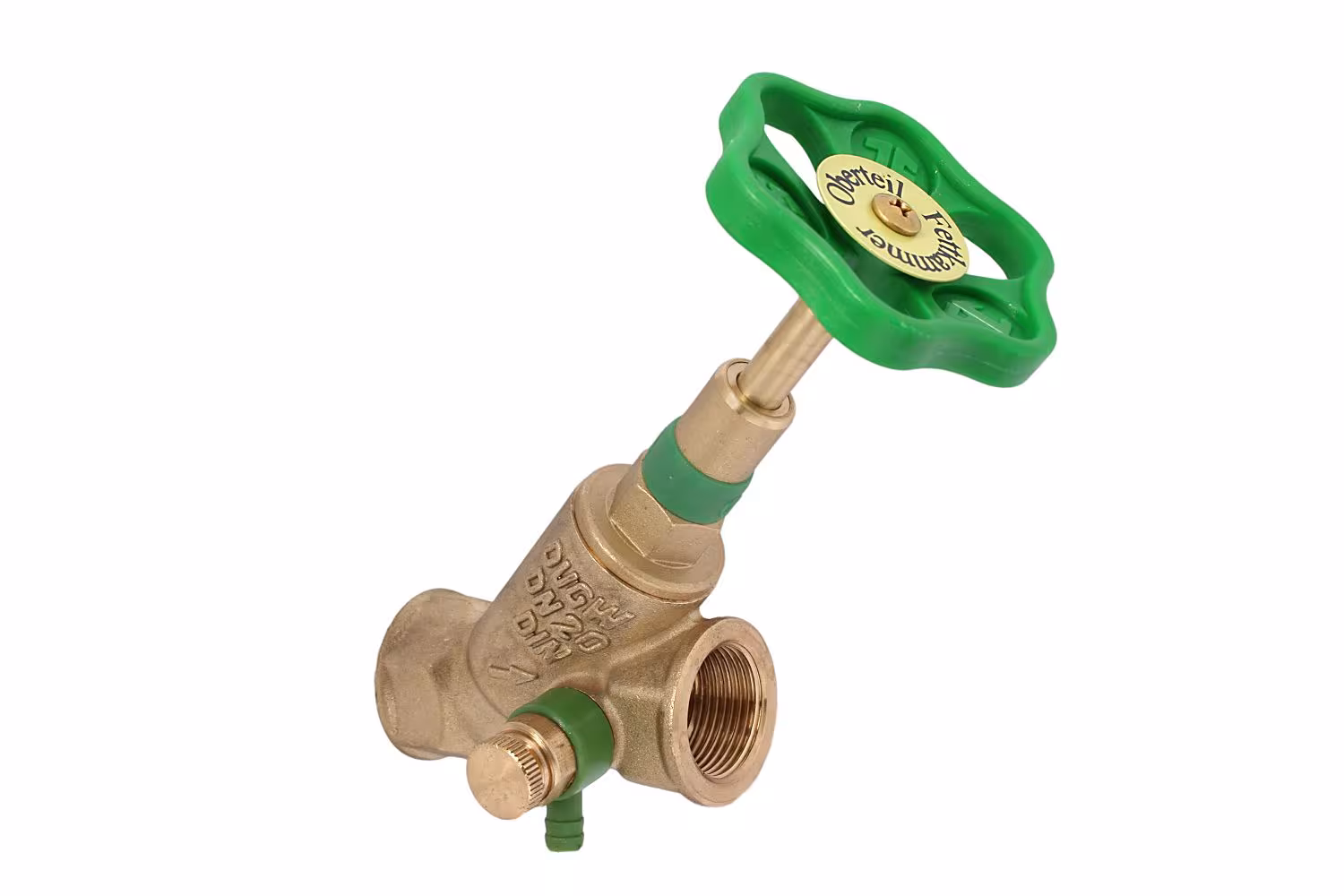 Valvola a sede inclinata 1/2" KFR con disconnettore e scarico da ¼" dalle serrature Valvola a sede inclinata KFR con drenaggio, valvole a sfera e valvole di intercettazione, cod. art. 0016201500001