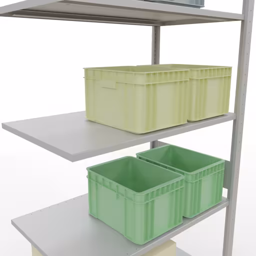 Rayonnage supplémentaire, étagère, système enfichable MULTIplus150, 3000 x 1000 x 600 mm, 7 étagères, gris clair RAL 7035 de la marque Schulte Lagertechnik de la gamme de produits du système enfichable