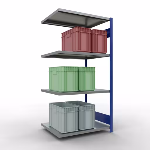 Figure n° 8 de l'article étagère complémentaire, système d'étagères enfichables MULTIplus330, 2000 x 1000 x 800 mm, 5 étagères, RAL 5010 bleu gentiane/galvanisé du groupe de produits système enfichable de Schulte Lagertechnik.