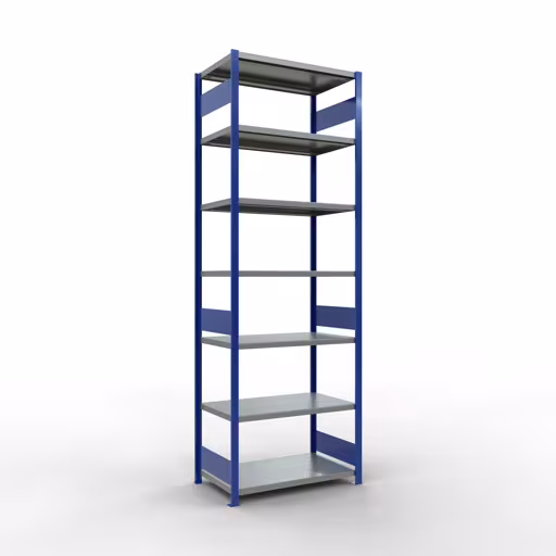 Figure n° 15 de l'article étagère de base, étagère, système enfichable MULTIplus330, 3000 x 1000 x 600 mm, 7 étagères, RAL 5010 bleu gentiane/galvanisé du groupe de produits système enfichable de Schulte Lagertechnik