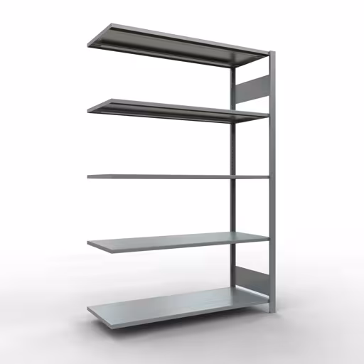 Scaffali aggiuntivi, scaffali, sistema a innesto MULTIplus150, 2000 x 1300 x 500 mm (AxLxP), 5 ripiani, barre longitudinali, zincato di Schulte Lagertechnik Scaffale aggiuntivo, scaffale, sistema a innesto MULTIplus150, 2000 x 1300 x 500 mm (AxLxP), 5 ripiani, barra longitudinale, zincato, ripiano aggiuntivo, articolo n. 12755-130-LR