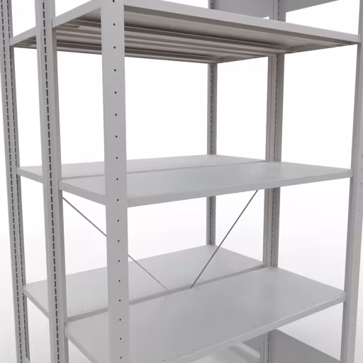 Figure n° 7 de l'article étagère de base, étagère double, système d'étagères enfichables MULTIplus150, 2000 x 1000 x (2x400) mm, 2x5 étagères, gris clair RAL 7035 du groupe de produits étagères de Schulte Lagertechnik.