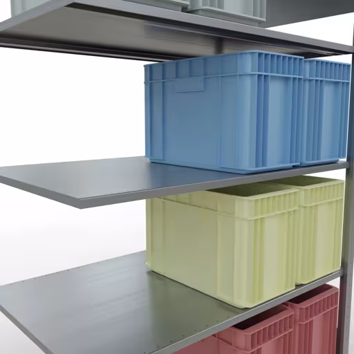 Représentation supplémentaire de l'article, étagère, système enfichable MULTIplus150, 2000 x 1300 x 800 mm, 5 étagères, galvanisé