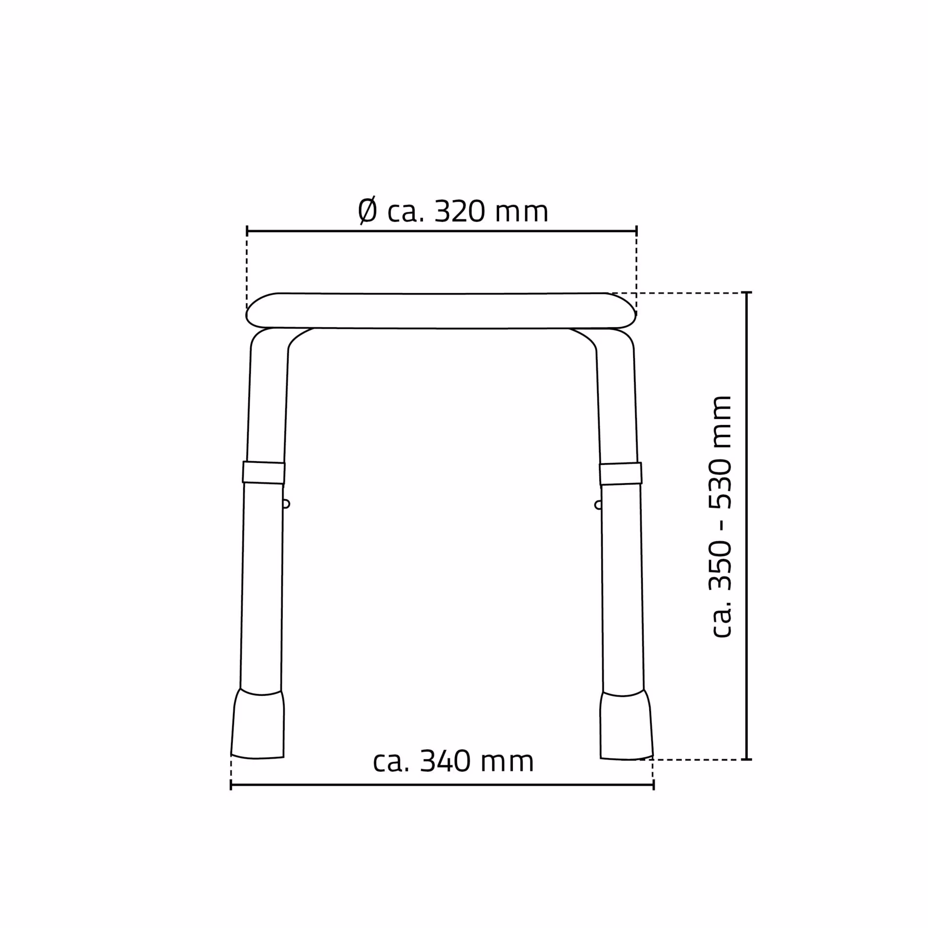 Image supplémentaire de l'article tabouret de salle de bain Ted, blanc, réglable en hauteur composé de tabourets, chaises, tabourets