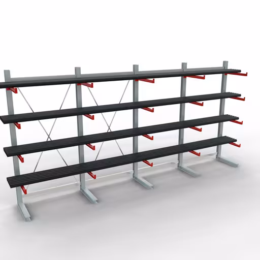 Figura n. 12 dell'articolo Scaffale completo K 6000, unilaterale, 3000 x 6000 x 750 mm, RAL 7001 / RAL 3000, 5 livelli di stoccaggio del gruppo di prodotti scaffalature cantilever della marca Schulte Lagertechnik