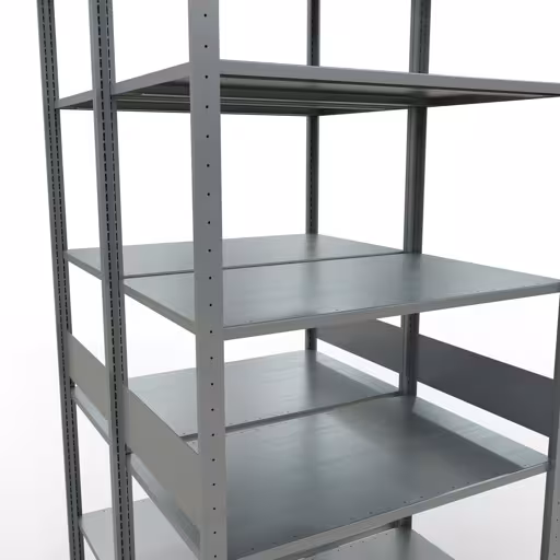 Image du produit n° 13 de l'article Étagère de base, étagère double, système d'étagères MULTIplus150, 3000 x 1000 x (2x600) mm (HxLxP), 2x7 étagères, barres de longueur, galvanisé Figure n° 13 de l'article étagère de base, étagère double, système d'étagères enfichables MULTIplus150, 3000 x 1000 x (2x600) mm, 2x7 étagères, galvanisées du groupe de produits étagères de la marque Schulte Lagertechnik