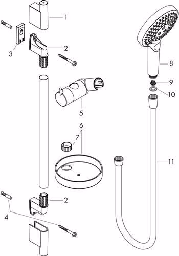 Hansgrohe Set de douche RAINDANCE SELECT S 120 3jet P DN 15 900 mm barre de douche chromée