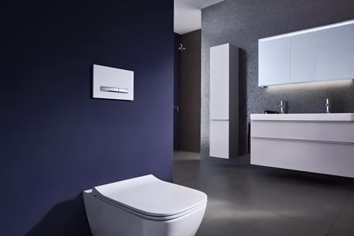 Geberit Smyle, WC sospeso, angolare, incasso a parete, senza bordi, bianco