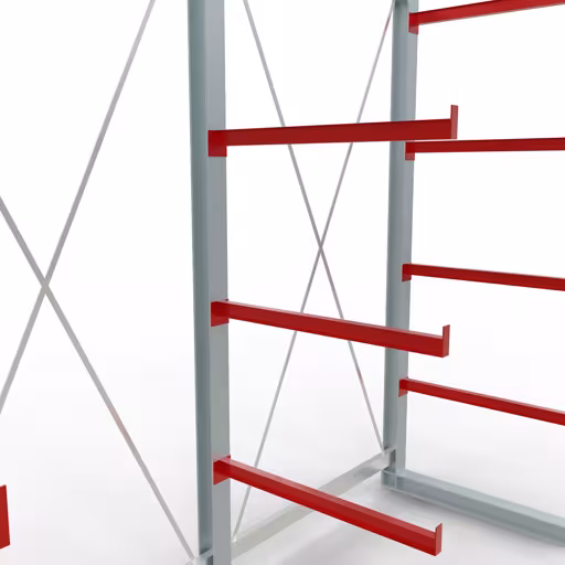Figura n. 10 dell'articolo Scaffale completo K 6000, unilaterale, 3000 x 3000 x 1000 mm, RAL 7001 / RAL 3000, 5 livelli di stoccaggio del gruppo di prodotti scaffalature cantilever della marca Schulte Lagertechnik