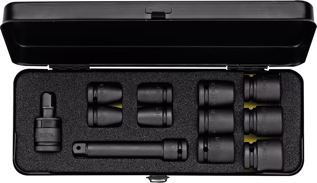 Set di bussole per avvitatori a impulsi 1/2", 12 pezzi, ELORA-790 S12/A della categoria Set di bussole per avvitatori a impulsi 1/2" con l'articolo n. 0790601205100