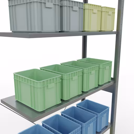 Image du produit n° 12 de l'article Rayonnage complémentaire, rayonnage à étagères, système enfichable MULTIplus150, 2500 x 1000 x 400 mm (HxLxP), 6 étagères, traverse, galvanisé Figure n° 12 de l'article étagère complémentaire, étagère à étagères, système enfichable MULTIplus150, 2500 x 1000 x 400 mm, 6 étagères, galvanisé du groupe de produits système enfichable de la marque Schulte Lagertechnik