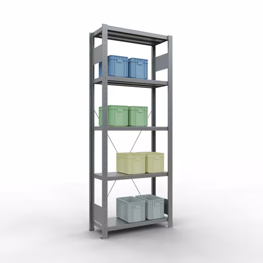 Image du produit n°6 de l'article étagère de base, étagère, système enfichable MULTIplus250, 2000 x 750 x 300 mm, 5 étagères, galvanisé de la gamme de produits du système enfichable de la marque Schulte Lagertechnik