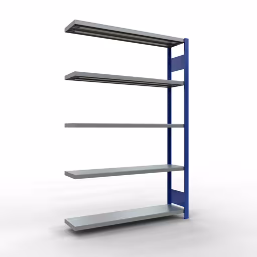Figure n° 10 de l'article étagères complémentaires, étagères, système enfichable MULTIplus250, 2000 x 1300 x 300 mm, 5 étagères, RAL 5010 bleu gentiane/galvanisé du groupe de produits système enfichable de Schulte Lagertechnik