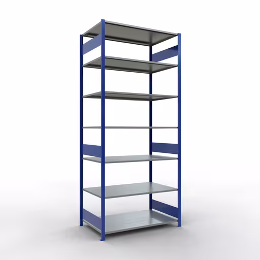 Image du produit n° 14 de l'article étagère de base, système enfichable MULTIplus150, 3000 x 1300 x 800 mm, 7 étagères, RAL 5010 bleu gentiane/galvanisé de la gamme de produits système enfichable de la marque Schulte Lagertechnik