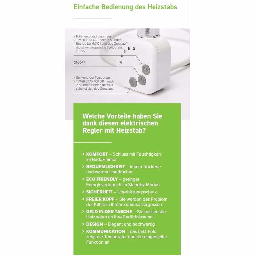 Radiatore elettrico MERT per bagno, cromato, diritto, 600x1200 mm con centralina MERT KMX1 con elemento riscaldante da 400 watt