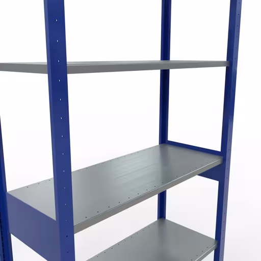 Image supplémentaire de l'article Étagère de base, étagère, système enfichable MULTIplus150, 2500 x 1000 x 400 mm, 6 étagères, RAL 5010 bleu gentiane/galvanisé à partir de l'étagère de base