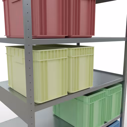 Scaffale base, scaffale, sistema a innesto MULTIplus250, 2500 x 1300 x 800 mm (AxLxP), 6 ripiani, barre longitudinali, zincato di Schulte Lagertechnik della categoria Sistema a innesto