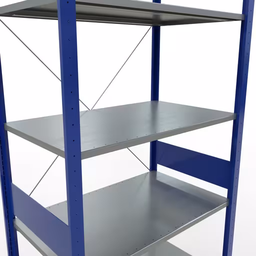 Figure n° 14 de l'article étagère de base, étagère, système enfichable MULTIplus85, 3000 x 1000 x 600 mm, 7 étagères, traverse, RAL 5010 bleu gentiane du groupe de produits système enfichable de la marque Schulte Lagertechnik