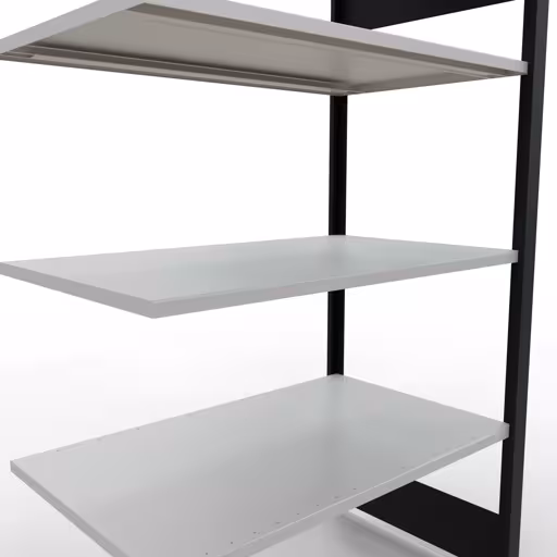 Figure n° 7 de l'article, étagère de bureau, système enfichable MULTIplus150, 1800 x 1000 x 600 mm, 5 étagères, barres de longueur, noir/gris clair du groupe de produits étagères de bureau de la marque Schulte Lagertechnik