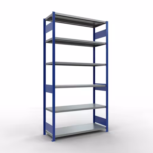 Figure n° 12 de l'article étagère de base, étagère, système enfichable MULTIplus250, 2500 x 1300 x 500 mm, 6 étagères, RAL 5010 bleu gentiane/galvanisé du groupe de produits système enfichable de Schulte Lagertechnik