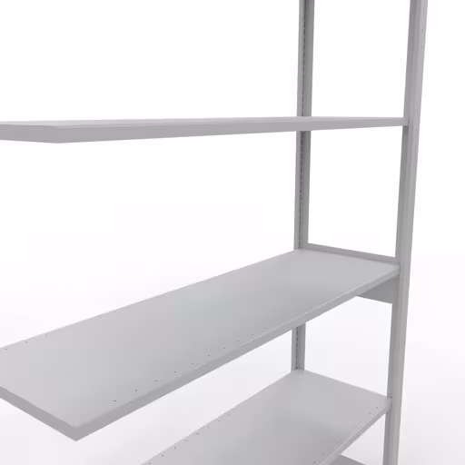 Image supplémentaire de l'article Rayonnage complémentaire, rayonnage à étagères, système enfichable MULTIplus150, 2500 x 1300 x 400 mm, 6 tablettes, barres longitudinales, RAL 7035 gris clair Représentation supplémentaire de l'article, système d'étagères MULTIplus150, 2500 x 1300 x 400 mm, 6 étagères, gris clair RAL 7035