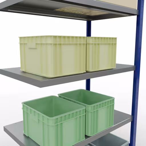 Rayonnage supplémentaire, étagère, système enfichable MULTIplus250, 2000 x 1000 x 600 mm, 5 étagères, barres de longueur, RAL 5010 bleu gentiane/galvanisé de la catégorie des étagères supplémentaires avec le GTIN 4004514283801 , Étagère MULTIplus250 système enfichable, 2000 x 1000 x 600 mm, 5 étagères, RAL 5010 bleu gentiane/galvanisé de Schulte Lagertechnik de la gamme de produits système enfichable