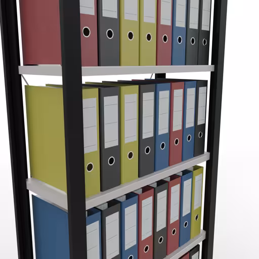Figure n° 10 de l'article étagère de base, étagère de bureau, système enfichable MULTIplus85, 2000 x 750 x 300 mm (HxLxP), 6 étagères, noir/gris clair de la gamme d'étagères de bureau de Schulte Lagertechnik
