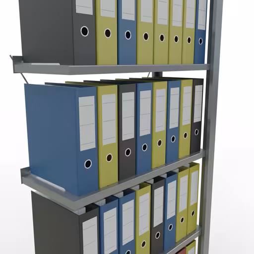 Immagine aggiuntiva dell'articolo Scaffale aggiuntivo, scaffale per ufficio, sistema a innesto MULTIplus85, 2000 x 750 x 300 mm (AxLxP), 6 ripiani, traversa, zincato, con listello di arresto del sistema a innesto
