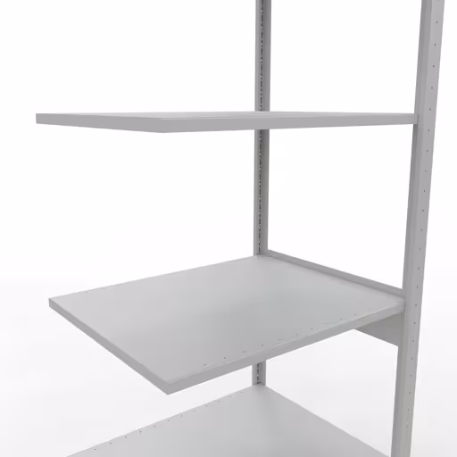 Représentation supplémentaire de l'article, étagère supplémentaire, système d'étagères MULTIplus150, 2500 x 750 x 600 mm, 6 étagères, gris clair RAL 7035 à partir de l'étagère supplémentaire
