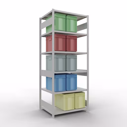 Figure n° 10 de l'article étagère de base, système d'étagères enfichables MULTIplus330, 2500 x 1000 x 800 mm, 6 étagères, gris clair RAL 7035 du groupe de produits système enfichable de Schulte Lagertechnik