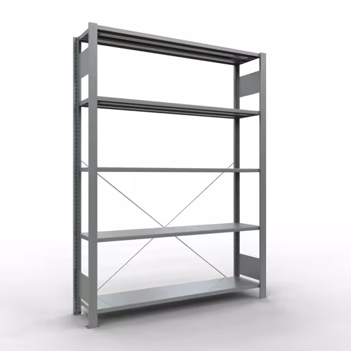 Figura n. 11 dell'articolo Scaffale base, scaffale per ufficio sistema a innesto MULTIplus85, 1800 x 1300 x 300 mm (AxLxP), 5 ripiani, traversa, zincato, senza barra di arresto del gruppo di prodotti scaffali per ufficio della marca Schulte Lagertechnik