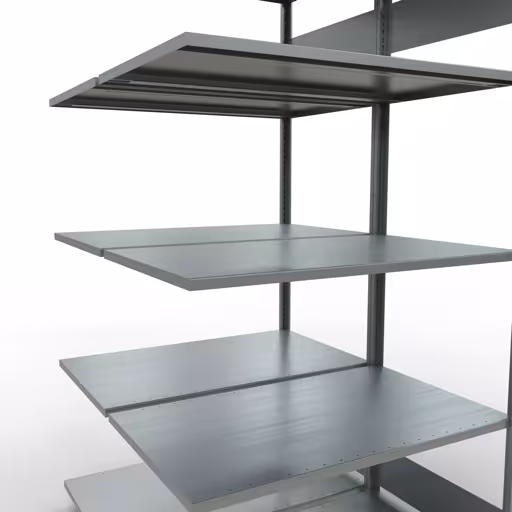 Abbildung Nr 14 des Artikels Anbauregal, Doppelregal, Fachbodenregal Stecksystem MULTIplus150, 2000 x 1000 x (2x600) mm (HxBxT), 2x5 Fachböden, Längenriegel, verzinkt aus der Produktgruppe Fachbodenregale von der Marke Schulte Lagertechnik