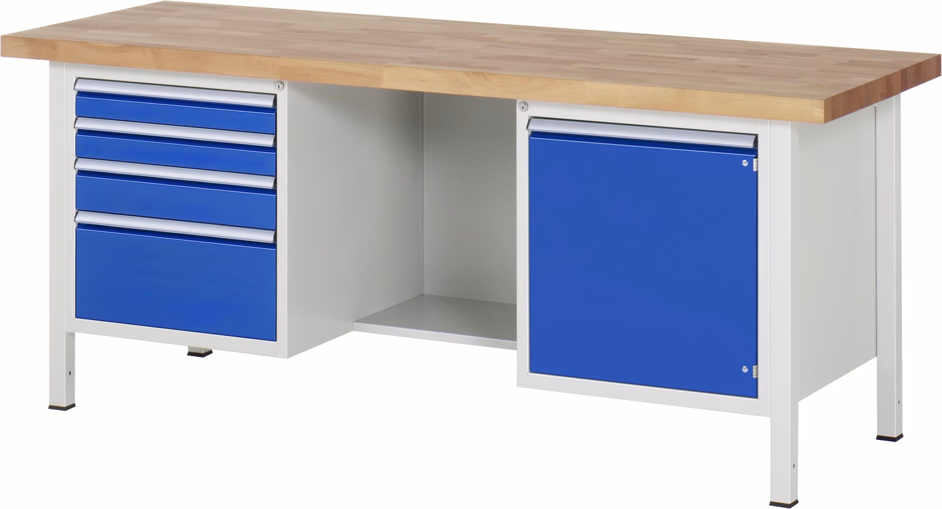 Banco da lavoro regolabile in altezza 8553A2, L2000xP700xA840-1040mm, 4 cassetti ad estrazione parziale, 1 anta di Rau Banco da lavoro regolabile in altezza 8553A2, L2000xP700xA840-1040mm, 4 cassetti ad estrazione parziale, 1 anta della categoria Banchi da lavoro con il numero di articolo 03-8553A2-207B4H,11