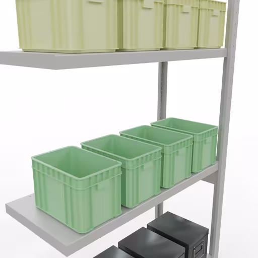 Produktbild Nr 14 des Artikels Anbauregal, Fachbodenregal Stecksystem MULTIplus250, 3000 x 1000 x 400 mm (HxBxT), 7 Fachböden, Längenriegel, RAL 7035 lichtgrau Abbildung Nr 14 des Artikels Anbauregal, Fachbodenregal Stecksystem MULTIplus250, 3000 x 1000 x 400 mm (HxBxT), 7 Fachböden, Längenriegel, RAL 7035 lichtgrau aus der Produktgruppe Stecksystem von der Marke Schulte Lagertechnik