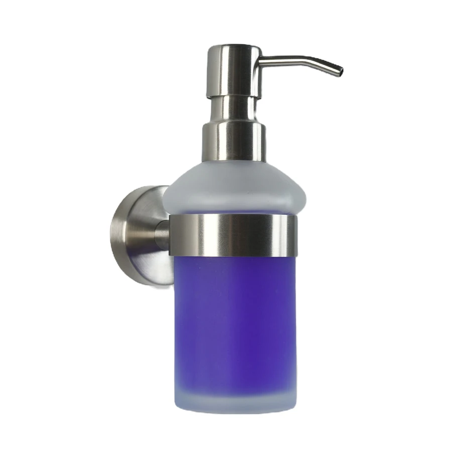 Ohne Text 2179466 Distributore di sapone assiale in acciaio inox e vetro - per incollaggio o foratura