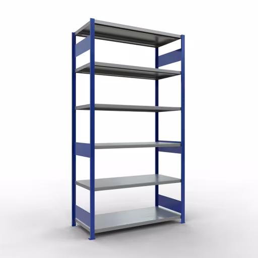 Figura n. 11 dell'articolo scaffale base, scaffale, sistema a innesto MULTIplus250, 2500 x 1300 x 600 mm (AxLxP), 6 ripiani, barre longitudinali, RAL 5010 blu genziana/zincato del gruppo di prodotti sistema a innesto della marca Schulte Lagertechnik